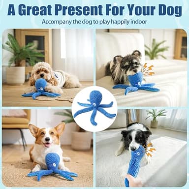 angelisdoll Dog Squeaky Toy,Interactive Dog Toys to Keep Them Busy, Stuffed Plush Toy for Puppy Teething, Tough Chew Toys for Small, Medium and Large Breeds, Tug of War Pet Toys (Octopus) - Image 5
