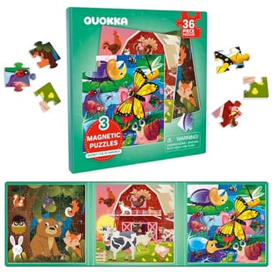 QUOKKA Magnetic Puzzles for Kids Ages 4-6 - 36 Pieces Sudoku Toddler Puzzles Ages 2-4 - Travel Games for Kids Ages 3-5 - Animal Farm Bugs Toddler Travel Toys - Car Airplane Road Trip Games - Image 8