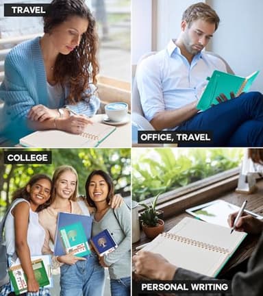 Spiral Notebook Journal for Women Men, 300 Numbered Lined Pages, College Ruled, A5 Hardcover Spiral Bound Notebook for School, Work, Note Taking Writing, Leather Spiral Journal Medium 5.9"x8.5" - Image 7