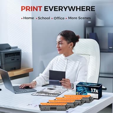 17A Toner Cartridge CF217A - Replacement for HP 17A CF217A to Compatible with Laserjet Pro M102w M130nw M130fw M130fn M102a M130a Pro MFP M130 M102 Series Printer (New Version, 4 Blacks) - Image 8