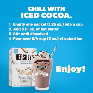 Candy Shop Cocoa HERSHEY'S COOKIES 'N' CREME Cocoa Mix, Hot Chocolate, Make Hot or Iced Cocoa, Made With Real Milk, Gluten Free, 1.25 oz Packet (24 count) - Image 4