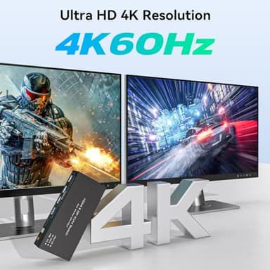 HDMI+Displayport KVM Switch 2 Monitors 2 Computers 4K@60Hz KVM Switcher for Two PC Share Dual Monitors and 4 USB 3.0 Ports Support Extended/Copy Mode with Desktop Controller&2 USB Cables - Image 5