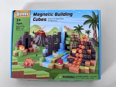 Dinosaur Toys Magnetic Blocks-Build Mine Magnet World Volcano Edition Kids Toy for 3+ Year Old Boys and Girls Building Blocks Toddler Toys Games Through Jurassic Learning Sensory Toy Gifts - Image 9