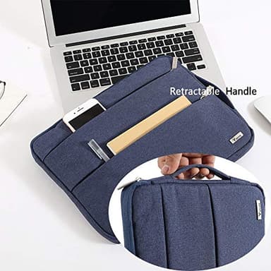Voova Laptop Sleeve Carrying Case 15.6 16 Inch,Slim Computer Cover Bag Compatible with MacBook Pro 15/16, Dell xps 15,15-16 Inch HP Dell Asus Acer Laptop, Blue - Image 2