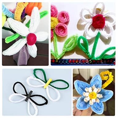 Zxiixz 100Pcs Pipe Cleaners, Pipe Cleaners Craft, Creative Craft Pipe Cleaners for Festivals Decoration, Chenille Stems Crafting Pipe Cleaners, Craft Supplies for Home DIY Hand Arts Decorations/White - Image 6