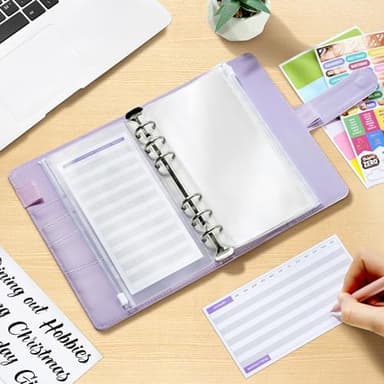 Sooez Budget Binder with Money Saving Challenge, Money Saving Binder with Cash Envelopes, Expense Sheets, Challenge Tracker & Category Labels, Envelope Savings Challenges Book for Home Office School - Image 7