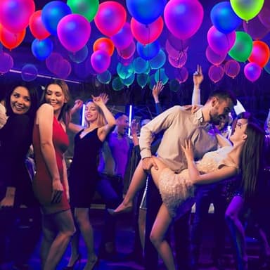 110 Pcs UV Neon Balloons, 7 Colors Blacklight Reactive Fluorescent Balloons Glow in the Dark Birthday Decorations for Birthday, Wedding, Neon Party, Glow Party Decorations Supplies - Image 7