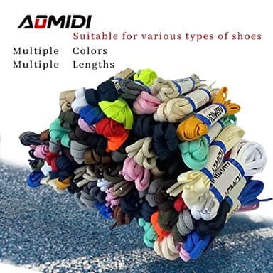 AOMIDI Flat Shoe laces 5/16" Wide Shoelaces 4 Pair for Athletic Running Sneakers Shoes Boot Strings replacements (72" inches (183 cm), Black) - Image 4