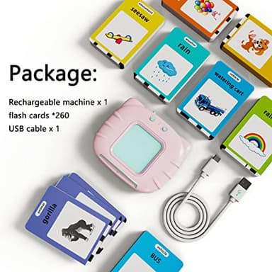 Lapare Audible Learning Toy with Music for Toddler Age 1 2 3 4 5, 520 Sight Words Talking Flash Cards Toy for Girls to Learn Alphabet Number Color Shapes and More - Image 7
