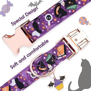Faygarsle Stylish Bow Tie Collar for Small to Large Dogs - Cotton with Metal Buckle - Purple - Male or Female - Halloween & Fall - Image 4