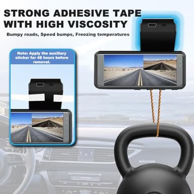 ILKCC Very High Bond Sticky Adhesive Pad for Dash Cam Windshield, 4Pcs 2.83" Square Heat-Resistant Double-Sided Replacement Sticker for Dashcam Car Mount, Glue Strip Tape for Suction Cup Phone Holder - Image 4