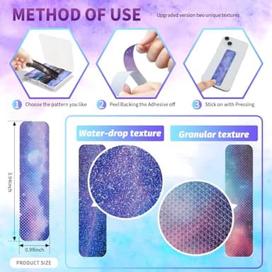 48 Pieces Anxiety Sensory Stickers with Storage Box - Sensory Strips 2 Textured Surface Adhesives Fidget Strips for Office & Classroom Desk Relieve Adult & Teen Stress (Galaxy Style) - Image 2
