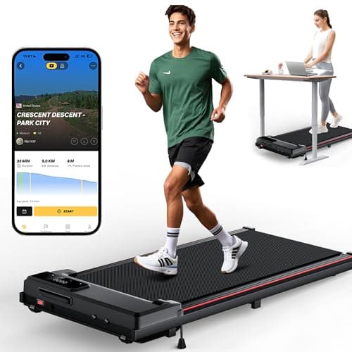 340lb Capacity Walking Pad Treadmill with 12% Incline, Big LED Display Under Desk Treadmill Support Full Manual/3-Preset Countdown/App Mode (No Handrail-12% Incline) - Image 1