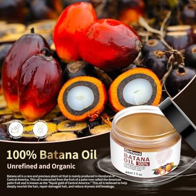 Batana Oil for Hair Growth, 100% Pure & Organic, Cold Pressed Traditional Palm Nut, Unrefined Hair Growth Oil Prevents Hair Loss - Image 4