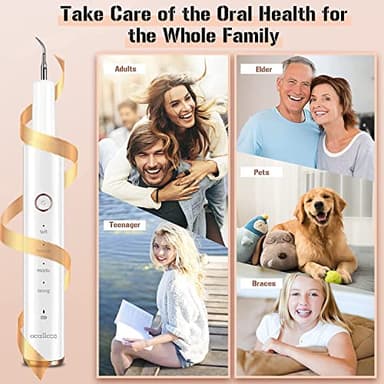 Plaque Remover for Teeth, Electric Tooth Cleaner Tartar Remover for Teeth with LED Light,4 Modes Rechargeable Teeth Cleaning Kit with Dental Tools, 2 Replaceable Heads (White A) - Image 9