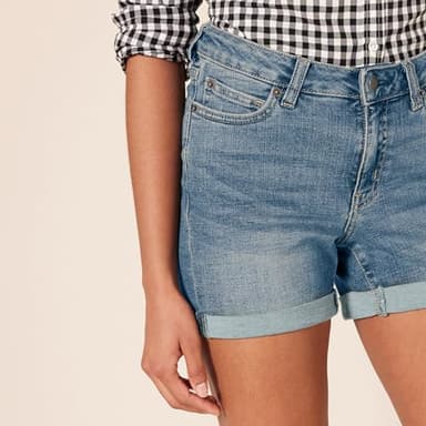 Amazon Essentials Women's Mid-Rise Slim Fit 4" Denim Shorts, Medium Wash, 6 - Image 4