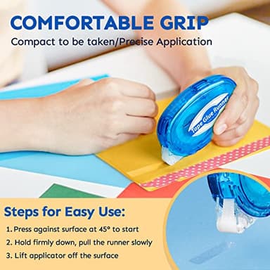 12 Pack Double Sided Tape Roller, 8mm x 315 Inch Permanent Adhesive Scrapbook Tape Dispenser Runner, Glue Tape Roller for Scrapbooking, Crafts and Arts Projects, Photo-Safe, Smooth & Clean - Image 5