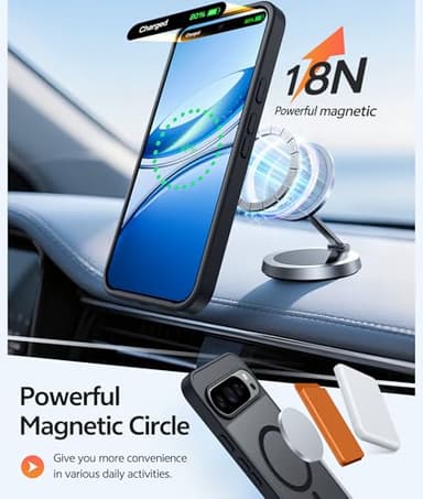 FNTCASE for Google Pixel 10 & 10 Pro Case: for Pixel 9 & 9 Pro Case | Magnetic Matte Shockproof Rugged Translucent Phone Cover - Military Grade Drop Proof Sturdy Slim Protective Cases (6.3 inch/Black) - Image 3