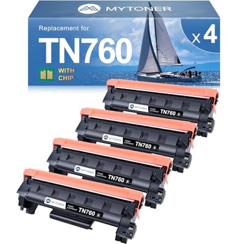 MYTONER Compatible Toner Cartridge Replacement for Brother TN760 TN-760 TN730/760 TN-730 High Yield MFC-L2690DW 2717DW MFC-L2750DW HL-L2350DW MFC-L2710DW HL-L2395DW Printer Black, 4Pack - Image 1