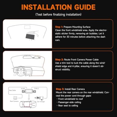 Neideso 360° Dash Cam Front and Rear Inside, 4 Channel FHD 4 * 1080P, Wi-Fi GPS Voice Control Car Camera, Front 2K+1080P*2 Dash Camera for Cars, with 64GB SD Card, Night Vision, 24H Parking Mode(N300) - Image 9