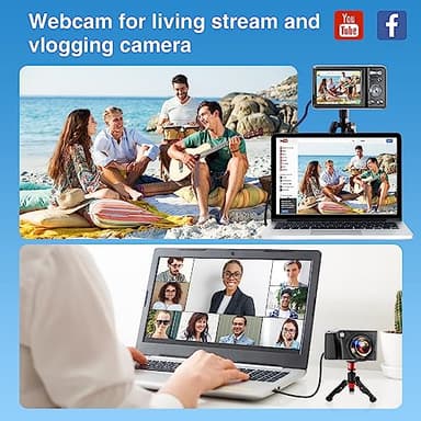 Digital Camera for Photography Autofocus 4K 48MP Vlogging Camera for YouTube with SD Card, 3" IPS Screen Compact Travel Camera with 18 X Digital Zoom, Flash, Anti-Shake, 2 Batteries - Image 6