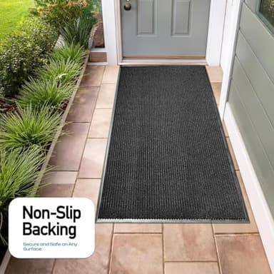 LuxUrux Durable Rubber Doormat, 3x5 Black Door Mat, Indoor Outdoor, Easy Clean, Waterproof, Low-Profile Mats for Entry, Patio, Garage, High Traffic Entrance Ways (3 x 5 Feet, Black) - Image 7