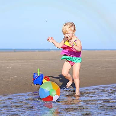 SYZ 12" Beach Balls Bulk - Inflatable Swimming Pool Toys for Kids Birthday Party Supplies Favors Luau Decorations - Blow Up Classic Rainbow Color Beachball Summer Water Games Fun Gifts (12 Pack) - Image 4