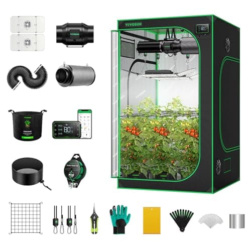 VIVOSUN GIY Smart Grow Tent System 4x4, WiFi-Integrated Grow Tent Kit, with Automate Ventilation and Circulation, Schedule Full Spectrum 200Wx2 LED Grow Light, and GrowHub E42A Controller - Image 1