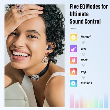 VEKJ Sleep Earbuds Bluetooth 5.4, 48H Smart Touch Screen in Ear Ear Buds, Mini Sleep Headphones Small Design for Side Sleepers, Clear Calls, 5 EQ Modes, IPX7 Waterproof Earphones, Blue Earbuds, 2025 - Image 4