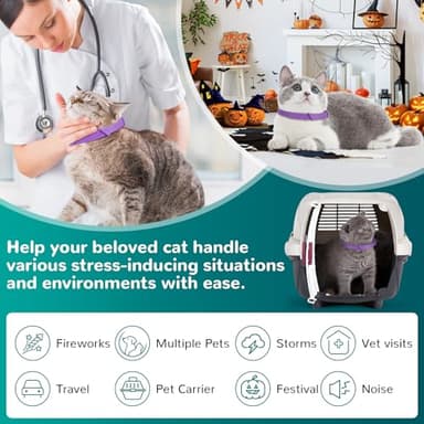 Trail Tail Calming Collar for Cats, Pheromone Collar for Cat Anxiety Relief, 60 Days Adjustable Waterproof TPE, Cat Calming Collars Helps Calm During Loud Noises and Separation (Grey, 2 Pack) - Image 5