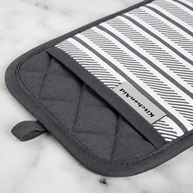 KitchenAid Albany Pot Holder 2-Pack Set, Charcoal Grey, 7"x10" - Image 3