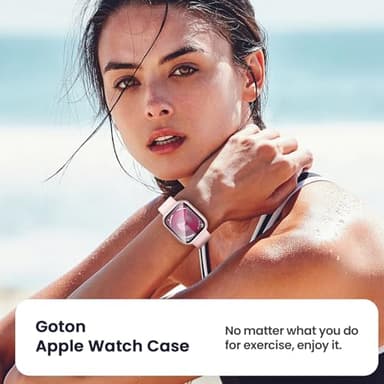 3 in 1 Goton Waterproof Hard Case for Apple Watch Screen Protector 41mm, 360° Slim Full Protective Tempered Glass Face Cover + Back Hard PC Bumper for iWatch Series 9/8/7, 41mm Pink - Image 6