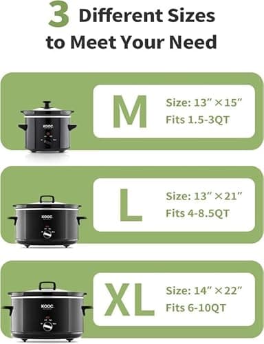 KOOC Slow Cooker Liners 13"x21" 20 Count Cooking Bags Pot Liners Disposable Bags Fit 3 qt to 8.5 qt Slow Cooker BPA Free, 2 Packs (20 Liners Total) - Image 8