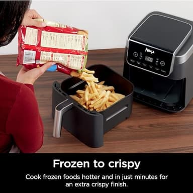 Ninja | Air Fryer | 6.5 QT Pro XL Capacity fits 9lbs of Wings | 6-in-1 Max Crisp, Air Fry, Roast, Bake, Reheat & Dehydrate | Nonstick Basket, Crisper Plate & Recipe Guide | Grey | AF181 - Image 6
