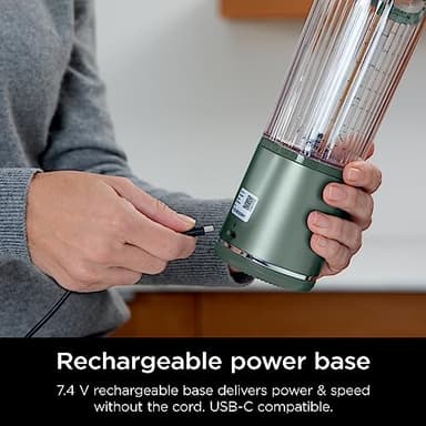 Ninja BC151EM Blast Portable Blender, Cordless, 18oz. Vessel, Personal Blender-for Shakes & Smoothies, BPA Free, Leakproof-Lid & Sip Spout, USB-C Rechargeable, Dishwasher Safe Parts, Forest Green - Image 10