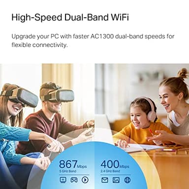 TP-Link Nano USB WiFi Adapter for PC(Archer T3U Nano)-AC1300 2.4G/5G Dual-Band Wireless Network Transceiver Adapter for Desktop PC, Travel Size, Supports Windows 11,10, 8.1, 8, 7 / up to Mac OS 10.15 - Image 2