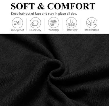 Headbands for Women Non Slip 16 Pack Elastic Sports Hair Bands for Women, Soft Cotton Cloth Headband for Workout Yoga Fashion Hair Accessories, Black White Gray Trendy Head Bands - Image 5