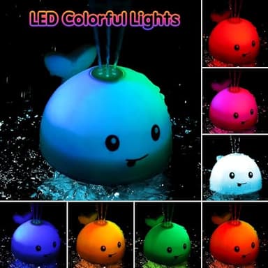 ANGGIKO Baby Bath Toys, Toddler Bath Toys for Kids Ages 1-3, Light Up Whale Bath Toy Sprinkler, Pool Water Table Infant Baby Toys 6-12-18 Months, Bathtub Fountain Toy, Toddler 1st Birthday 1 2 3 Gifts - Image 6
