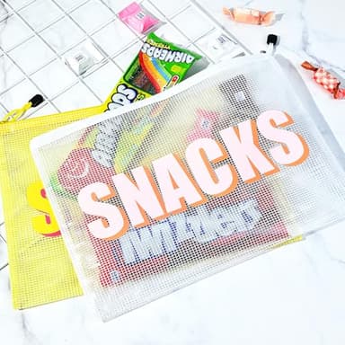 Aileam 4PCS Snack Bag for Travel Clear Zipper SnackPouch Waterproof Makeup Cosmetic Bags for Women Girls Clear Pouch for Essentials - Image 4