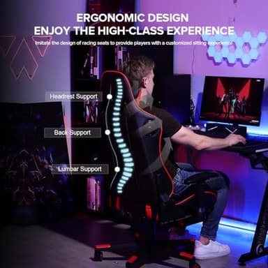 GTRACING Gaming Chair with Footrest Speakers Video Game Chair Bluetooth Music Heavy Duty Ergonomic Computer Office Desk Chair - Image 6