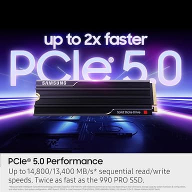 Samsung SSD 9100 PRO with Heatsink 1TB, PCIe 5.0x4 M.2 2280, Seq. Read Speeds Up to 14,800/13,400 MB/s, Best for AI Computing, Gaming, and Heavy Duty Workstations (MZ-VAP1T0CW) - Image 4