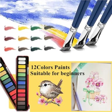 Watercolor Workbooks Coloring Book Beginner Friendly Painting Kit Easy Nature Scenes Paint Set Art Crafts for Creative Exploration Gift for Adults Teens (Autumn, with Palette) - Image 3