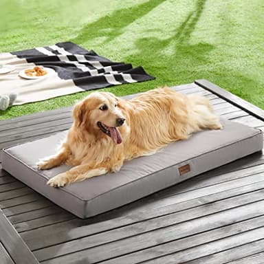 BFPETHOME Outdoor Dog Beds for Large Dogs, Waterproof Dog Bed for Medium, Large, Extra Large Dogs, Orthopedic Pet Bed with Removable Washable Cover, Egg Crate Foam Pet Bed Mat. (42 x 30 in, Grey) - Image 2