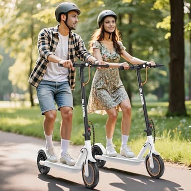 WERHY Electric Scooter for Adults, with 350W Powerful Motor, 12 Miles Range, 19 MPH Top Speed, with 8.5" Solid Tires, Foldable E Scooter with Dual Braking Systems and APP Control - Image 8