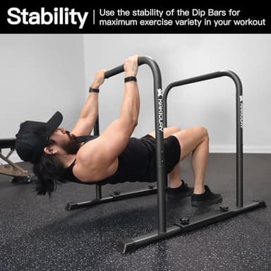 KAKICLAY 2025 Upgrade World's Best Strongest Premium Dip Bars With Adjustable Ultra-Stable Settings & Non-Slip Feet - USA Original Patent, Designed, Shipped, Warranty - Image 4