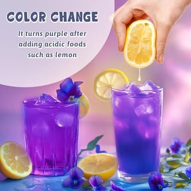 Butterfly Pea Flower Powder - 3 oz All Natural Butterfly Pea Flower Tea, Bright Blue and Purple Food Coloring Butterfly Pea Powder for Ice Cream, Popsicle, Cocktail, Smoothies, Coffee, Milk, Bakery - 85g - Image 4