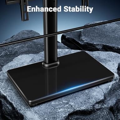 PERLESMITH Universal Swivel TV Stand for 24-60 inch TVs up to 99 lbs, 8 Height Adjustable Table Top TV Stand, TV Base Stand with Tempered Glass Base, Max VESA 400x400mm, PSTVS33 - Image 5