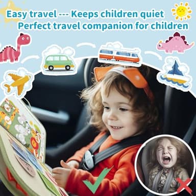 Aurasys Toddler Busy Board - Montessori Busy Book Travel Toys Sensory Board Educational Activity Book for Learning Fine Motor Skills, Gifts for Girls Boys Toddler - Image 2