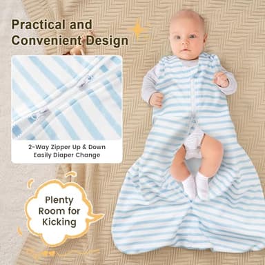 PHF 3 Pack Warm Micro-Fleece Baby Sleep Sack 12-18 Months, Soft Baby Wearable Blanket, 2-Way Zipper Sleeping Bags, Comfy Toddler Sleeping Sack for Boys, Large Size, Dinosaur - Image 5