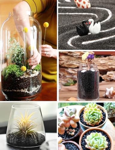 TOYPOPOR 2.2 lb Black Lava Pebble Vase Filler Pebbles Stones Crafting Floral Arranging Home Decor Decorative Colored Crushed Stones Special Black Aquarium Gravel for Freshwater Aquariums - Image 5